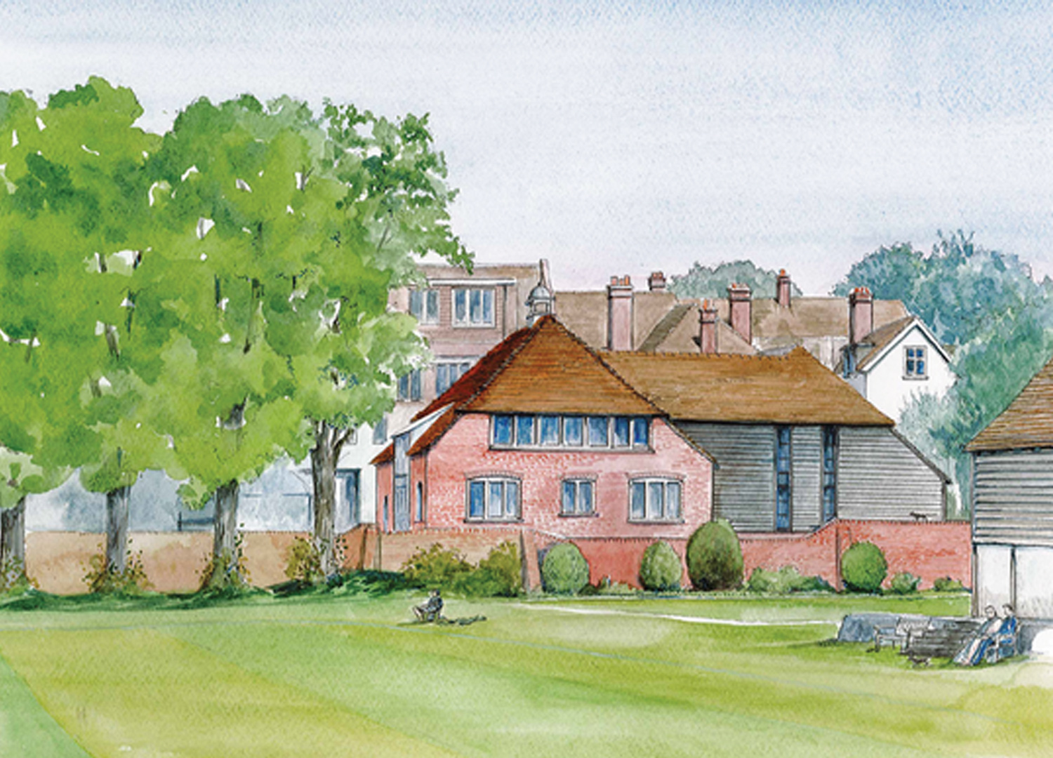 Pilgrim Brewery from the cricket green